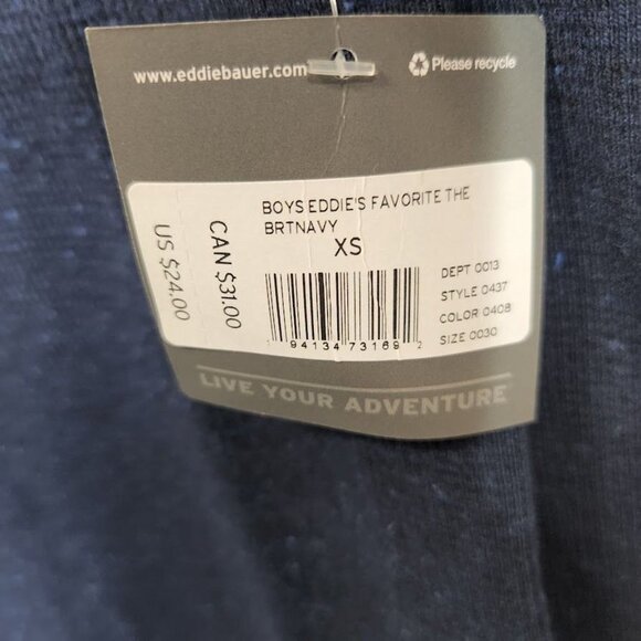 NWT Boys Eddie Bauer Eddie's Favorite Thermal Henley in Blue Size XS - Picture 5 of 8